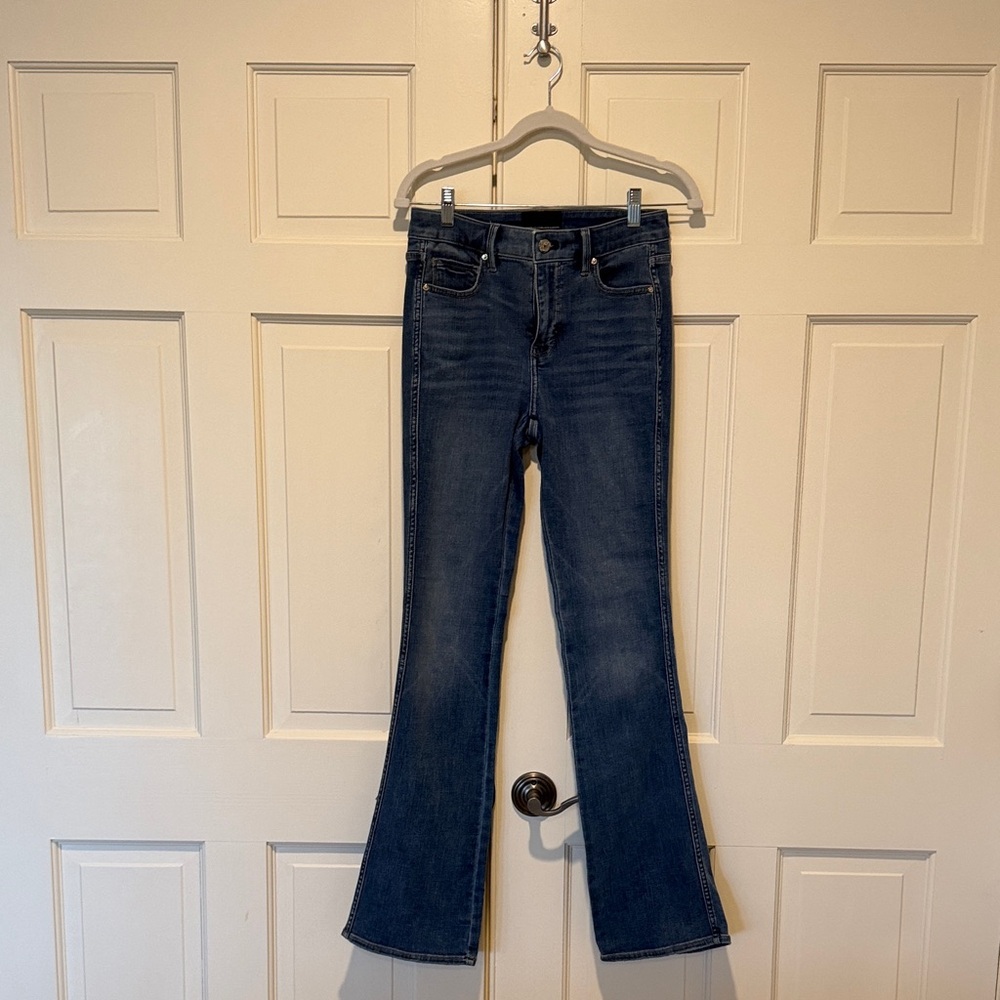 White House Black Market Flare Jeans in Light Blue